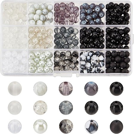 Acrylic & Glass Round Beads CCG-PH0001-03-1