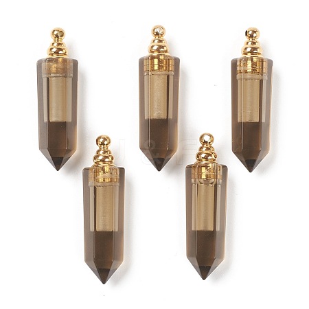 Faceted Natural Smoky Quartz Pointed Pendants G-H252-F03-1