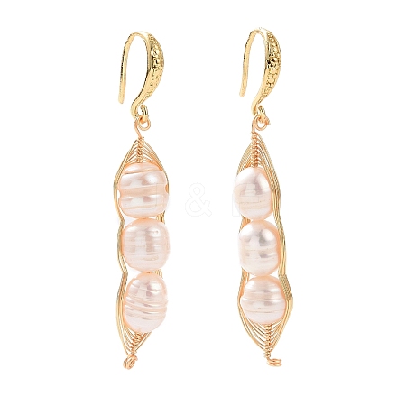 Natural Freshwater Pearl Dangle Earrings EJEW-JE03411-1