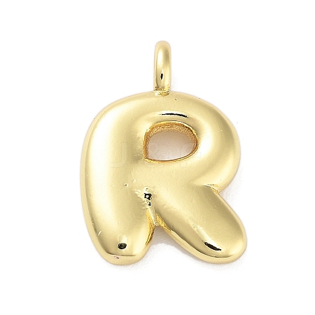 Rack Plating Brass Balloon Letter Pendants KK-C050-01G-R-1