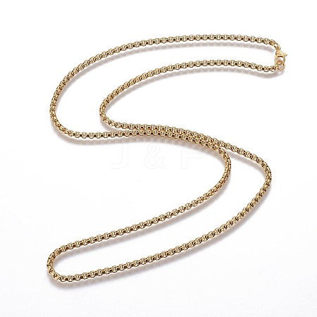 304 Stainless Steel Box Chain Necklaces NJEW-P250-02G-04-1