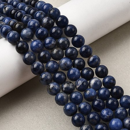 Natural Sodalite Beads Strands G-P582-6mm-02-1