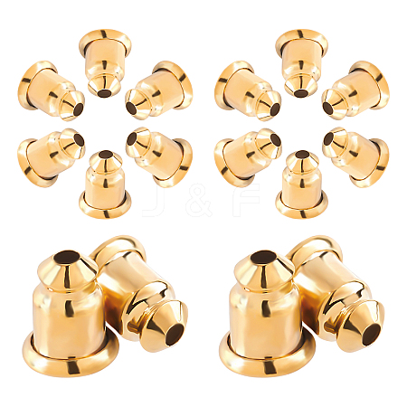 CREATCABIN 8 Pairs Brass Ear Nuts/Earring Backs KK-CN0001-06B-1