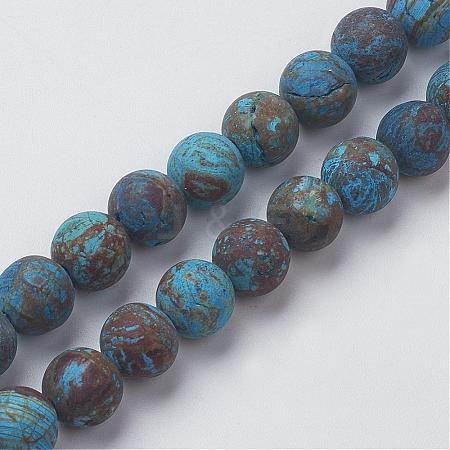 Natural Chrysocolla Round Bead Strands G-G969-12mm-1