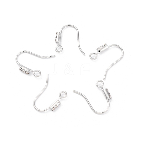 Brass Micro Pave Clear Cubic Zirconia Earring Hooks KK-Z084-10P-1