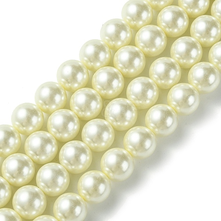 Eco-Friendly Dyed Glass Pearl Round Beads Strands HY-A002-12mm-RB011-1