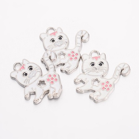 Alloy Enamel Kitten Pendants X-EA556Y-1-1