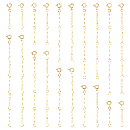 GOMAKERER 20Pcs 5 Style Brass Cable Chain Extender KK-GO0001-55-1