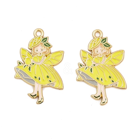 Rack Plating Alloy Enamel Pendants FIND-A040-08B-01G-1