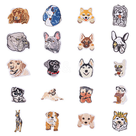 Puppy Computerized Embroidery Cloth Iron On Patches DIY-WH0083-02-1