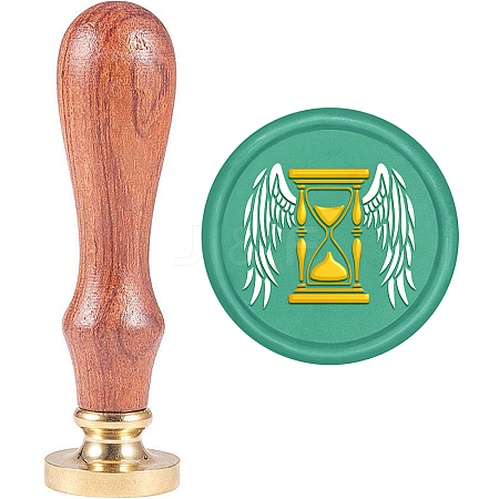 Brass Wax Seal Stamp with Handle AJEW-WH0184-0991-1
