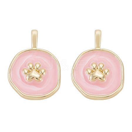 2Pcs Brass Enamel Pendants KK-TADJ0001-15A-1