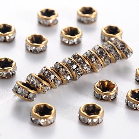 Brass Rhinestone Spacer Beads RB-A014-Z5mm-01AB-NF-1