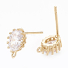 Brass Stud Earring Findings LS-X-KK-S348-117-2