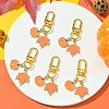 5Pcs Pumpkin & Maple Leaf Alloy Enamel Pendant Decorations HJEW-JM02737-2