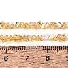 Electroplate Transparent Glass Beads Strands EGLA-Q139-01A-A03-4