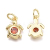 Brass Micro Pave Cubic Zirconia Pendants KK-P187-12-G-3