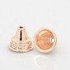 Nickel Free & Lead Free Rose Gold Alloy Bead Cones PALLOY-J471-49RG-FF-1