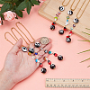6Pcs 6 Styles Handmade Lampwork Beads Hanging Ornament HJEW-AR00015-3