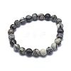 Natural Netstone Bead Stretch Bracelets BJEW-K212-C-021-1