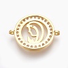 Brass Micro Pave Cubic Zirconia Links ZIRC-O026-15G-NR-2