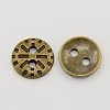 Vintage 2-Hole Buttons in Ancient Look X-TIBE-17137-AB-NR-1