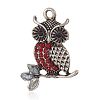 Alloy Rhinestone Bird Pendants RB-J246-09AS-1