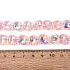Electroplate Transparent Glass Beads Strands EGLA-N057-02A-05-4