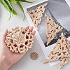 SUPERFINDINGS 5Pcs Rubber Wooden Carved Decor Applique WOOD-FH0001-87-4