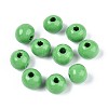 Spray Painted Round Natural Schima Wood Beads WOOD-A018-8mm-08-1