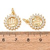 Brass Micro Pave Clear Cubic Zirconia Pendants CU-CBA2907-05A-G-3