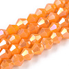 Opaque Solid Color Electroplate Glass Beads Strands EGLA-A039-P4mm-B04-1