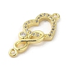 Rack Plating Brass Micro Pave Clear Cubic Zirconia Heart Infinity Connector Charms KK-C052-42A-G-2