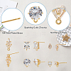 10Pcs 5 Style Brass with Cubic Zirconia Stud Earring Findings DIY-AN0001-14-3
