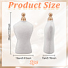 Bust Shaped Floral Velveteen Necklace Display Stands ODIS-WH0099-190-2