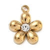Valentine's Day 304 Stainless Steel Clear Cubic Zirconia Charms STAS-I369-05G-1