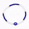 Faceted Glass Beaded Stretch Bracelets BJEW-JB05984-3