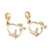 Alloy Crystal Rhinestone European Dangle Charms AL-CBAC2D3-07G-1