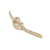 Rack Plating Brass Micro Pave Clear Cubic Zirconia Heart Connector Charms KK-G515-34G-2