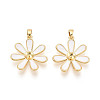 Brass with Enamel Cup Pearl Peg Bails Pin Pendants LS-KK-T079-30G-1