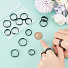 16Pcs 8 Size 201 Stainless Steel Textured Plain Band Rings Set for Women RJEW-UN0002-77EB-2