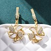 Windmill Brass Micro Pave Clear Cubic Zirconia Hoop Earrings KK-D363-16G-5