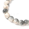 Baking Paint Synthetic Turquoise Round & Tortoise Beads Stretch Bracelets for Men Women BJEW-JB12340-02-4