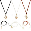 3Pcs Faux Suede Macrame Pouch  Pendant Necklaces NJEW-TAC0052-01-1