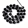 Natural Black Onyx(Dyed & Heated) Beads Strands G-T144-23A-04-2