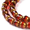 Electroplated Transparent Glass Beads Strands GLAA-P003-C01-4