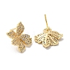 Brass with Cubic Zirconia Stud Earring EJEW-B035-46KCG-2