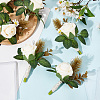 Silk Cloth Artificial Flower Boutonniere AJEW-DR0001-55D-3