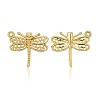 Nickel Free & Lead Free Golden Plated Alloy Dragonfly Pendants PALLOY-J169-40G-NR-1