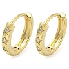 Brass Micro Pave Clear Cubic Zirconia Hoop Earrings EJEW-C122-05G-4